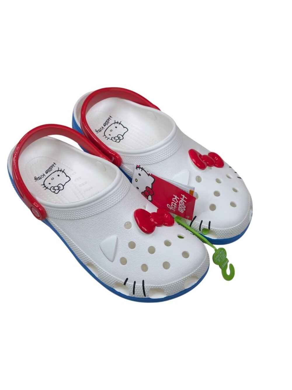 Hello Kitty Crocs iam Classic Clog M10 W12 White with Red Blue Accents